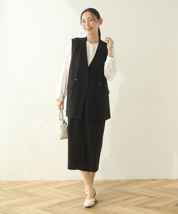 Green Parks「O.洗えてストレッチ Wボタンベスト」|ベスト・ジレ|