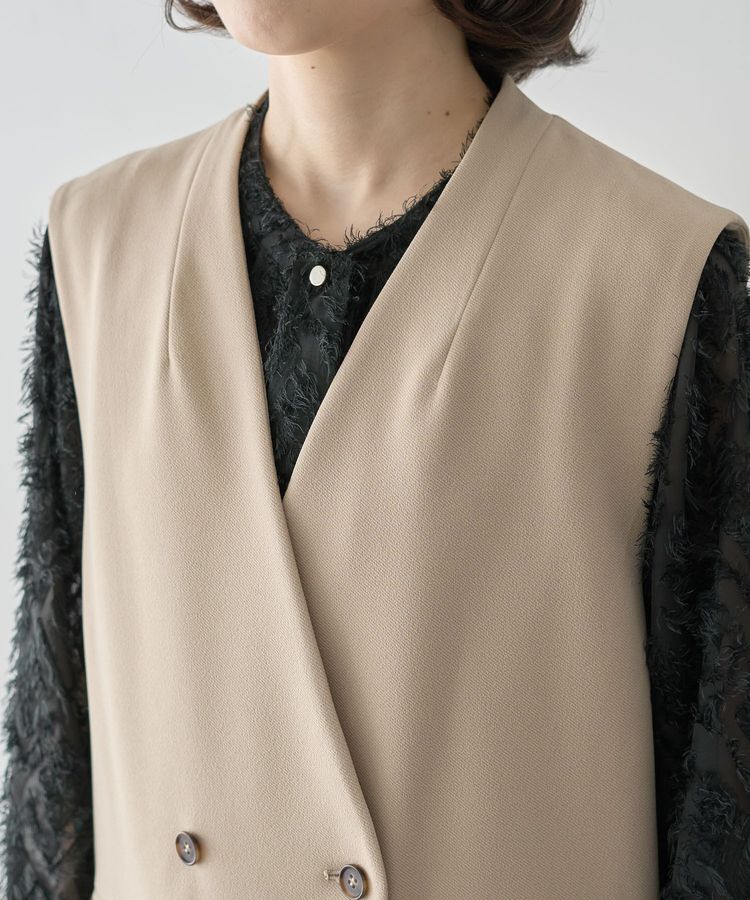 Green Parks「O.洗えてストレッチ Wボタンベスト」|ベスト・ジレ|