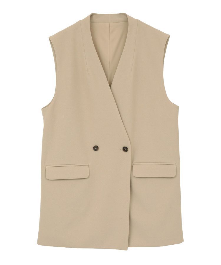 Green Parks「O.洗えてストレッチ Wボタンベスト」|ベスト・ジレ|