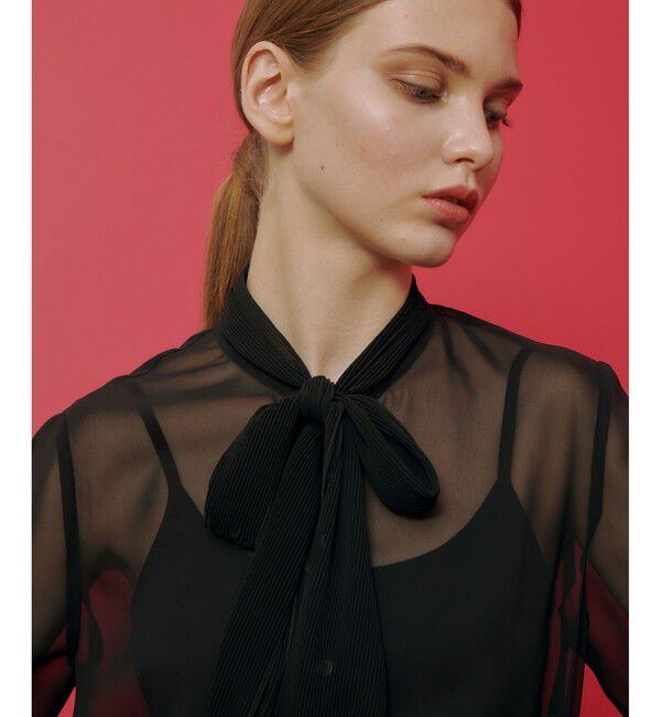 LOULOU WILLOUGHBY「【LOULOU WILLOUGHBY】プリーツリボンブラウス」|シャツ・ブラウス|