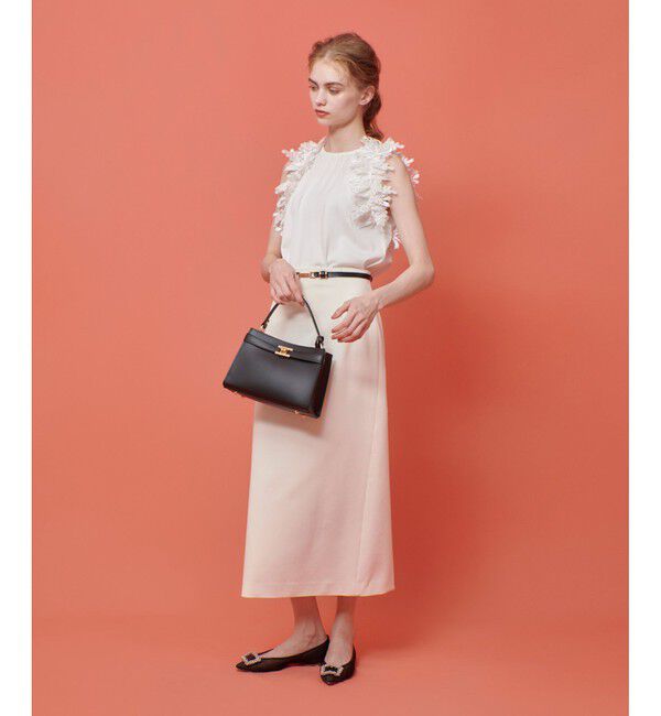 LOULOU WILLOUGHBY「【LOULOU WILLOUGHBY】カメリアポンチタイトスカート」|タイト|