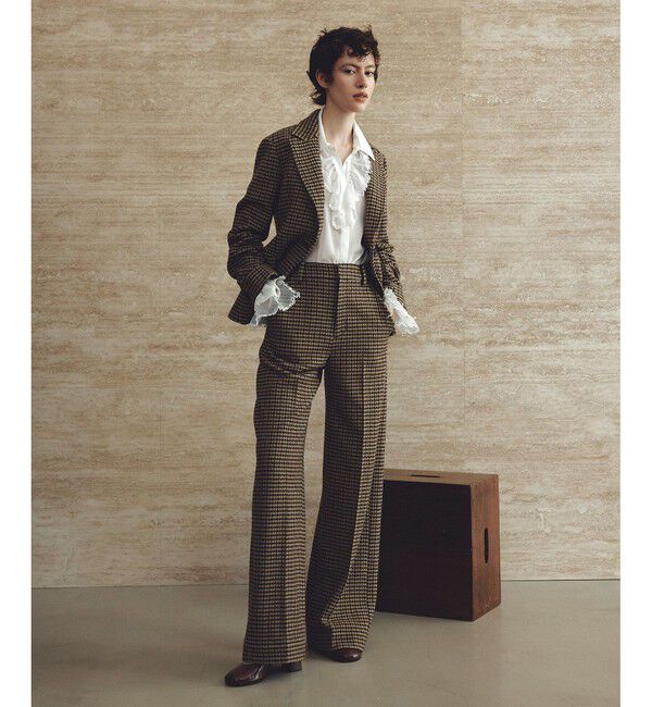 LOULOU WILLOUGHBY「【LOULOU WILLOUGHBY】ガンクラブチェックワイドパンツ」|その他|