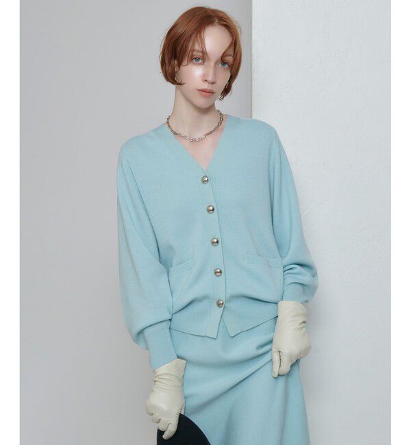 allureville「ウールスムースカーディガン」|カーディガン|ミントグリーン