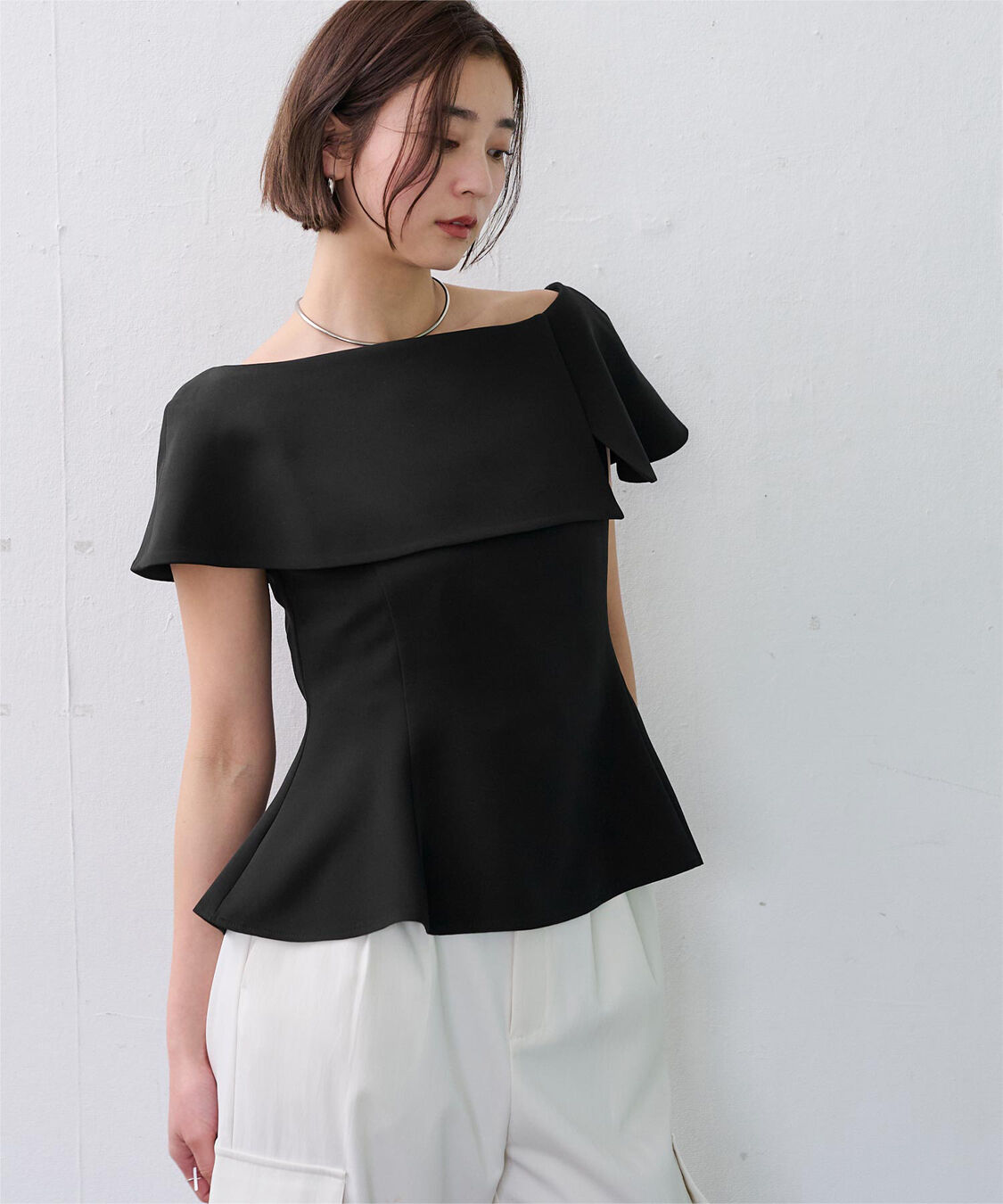 ur's「ケープデザインペプラムトップス」|シャツ・ブラウス|