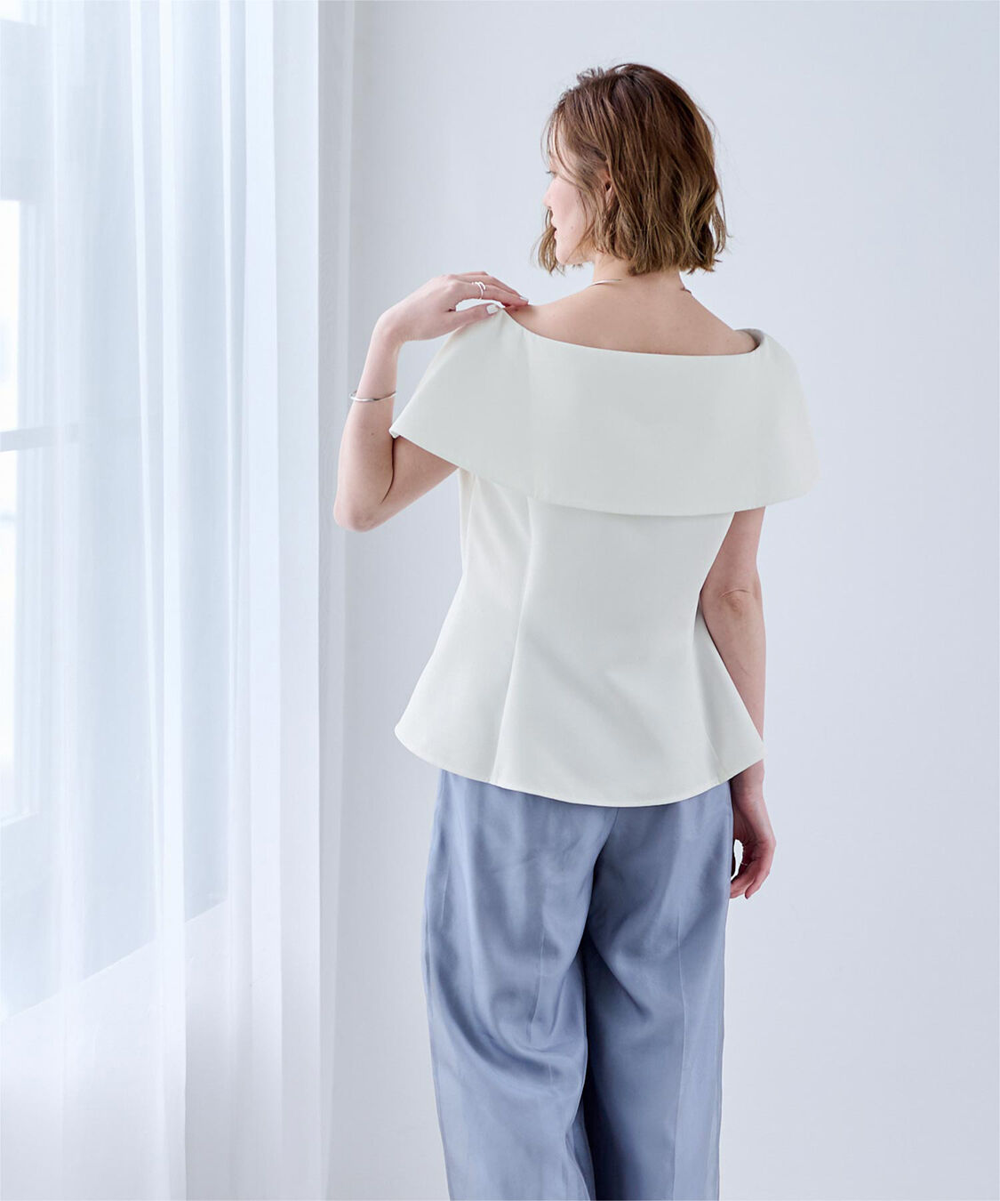 ur's「ケープデザインペプラムトップス」|シャツ・ブラウス|