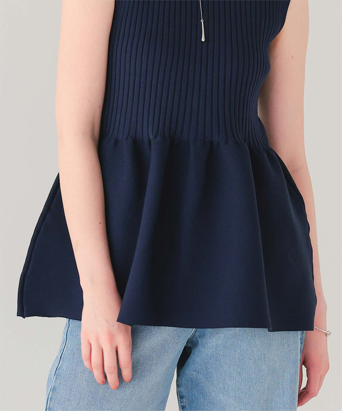 titivate「前後2wayノースリーブペプラムニットトップス」|ニット・セーター|