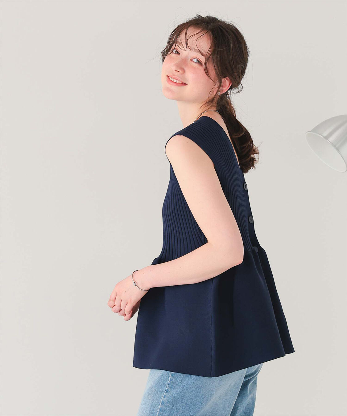 titivate「前後2wayノースリーブペプラムニットトップス」|ニット・セーター|