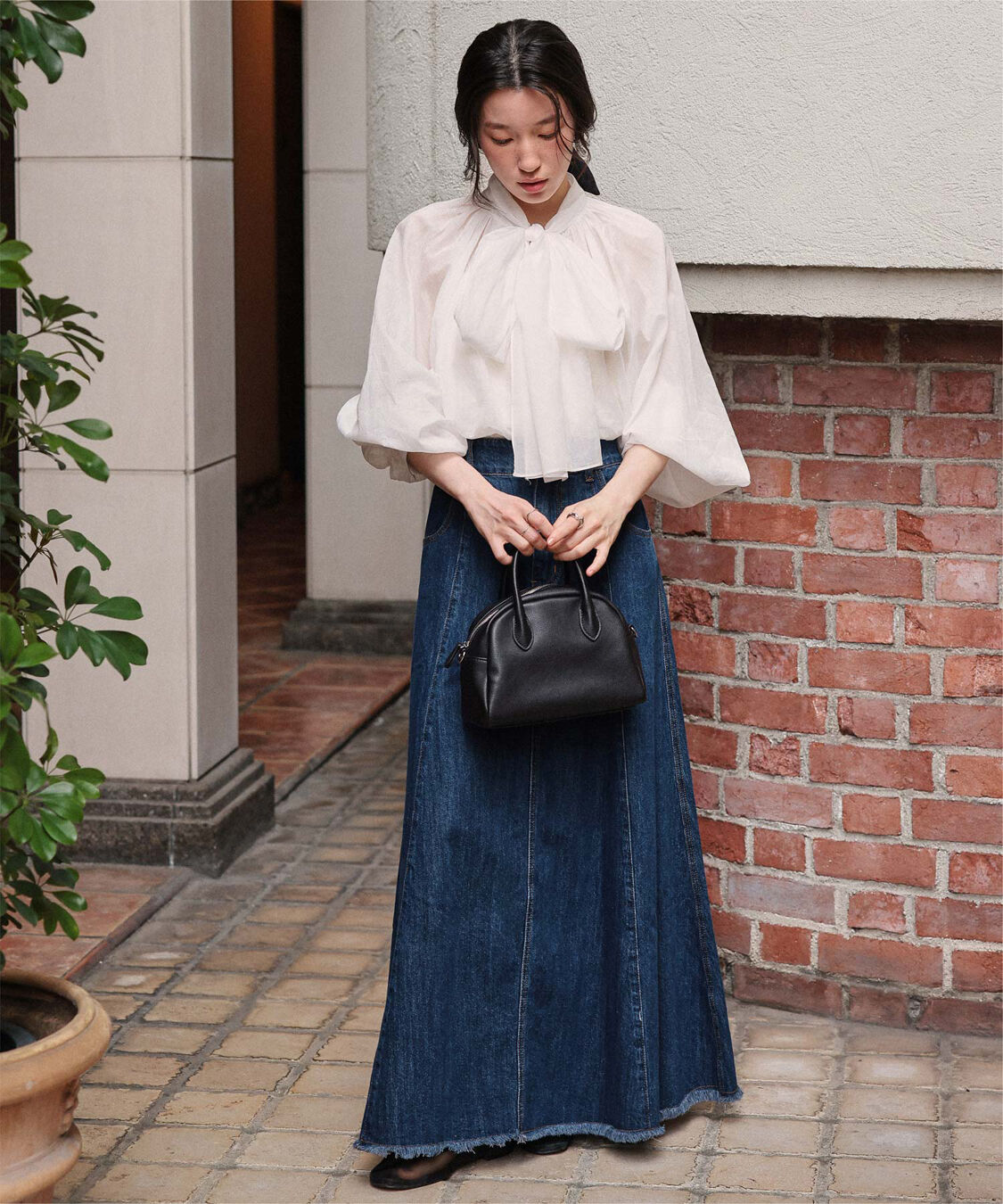 titivate「ハイウエストボリュームフレアデニムスカート」|スカート|