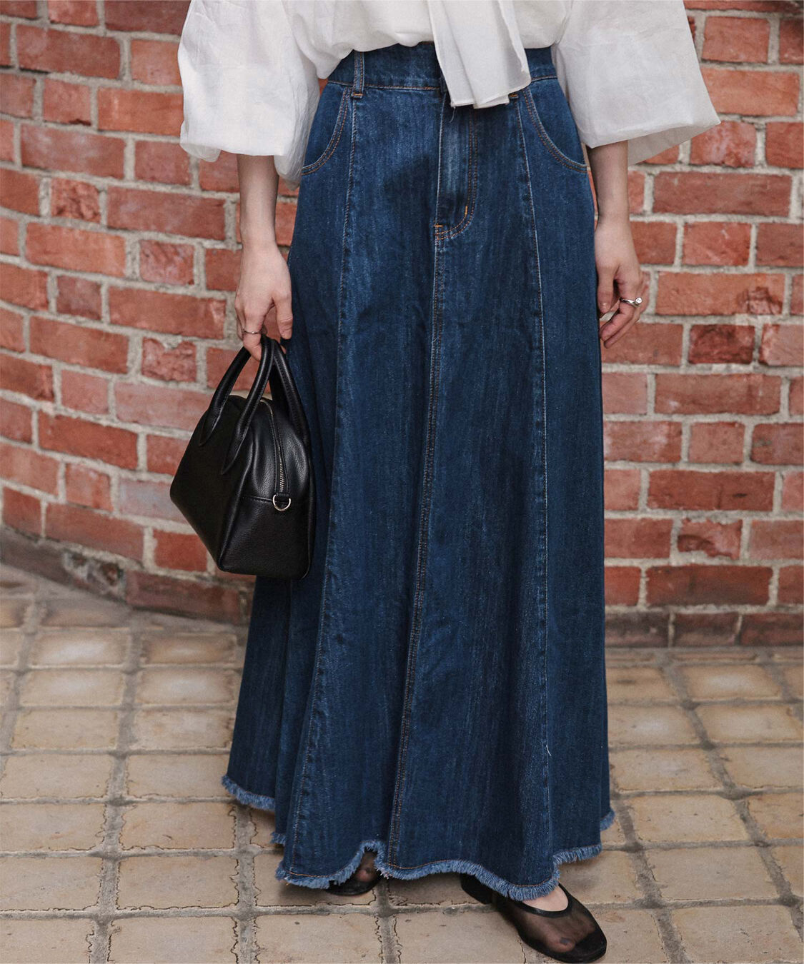 titivate「ハイウエストボリュームフレアデニムスカート」|スカート|