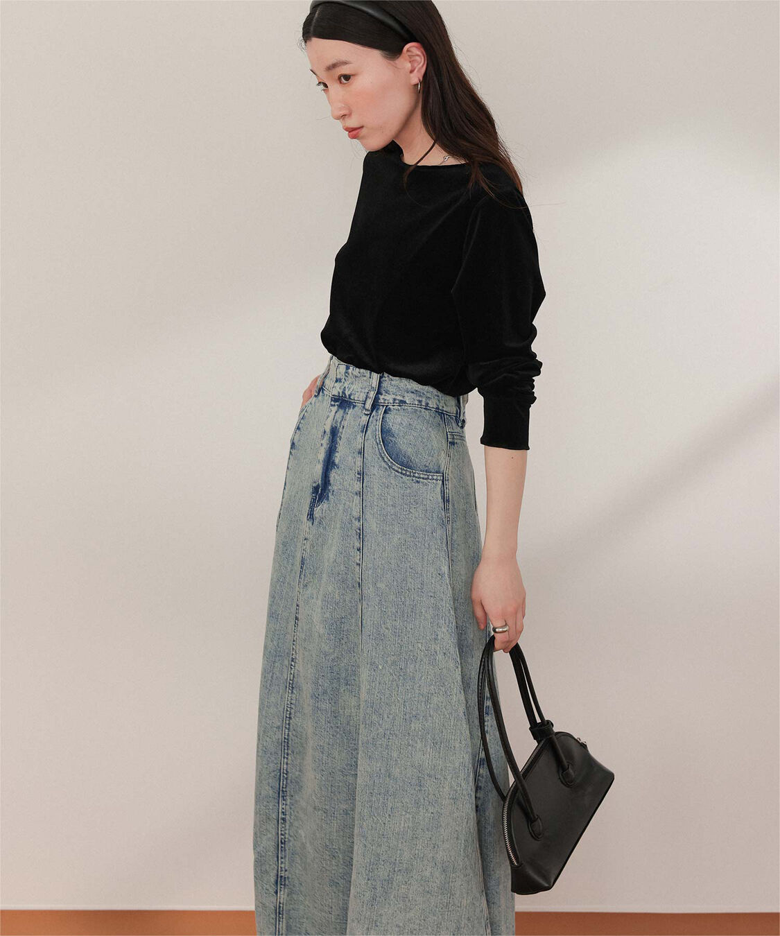 titivate「ハイウエストボリュームフレアデニムスカート」|スカート|