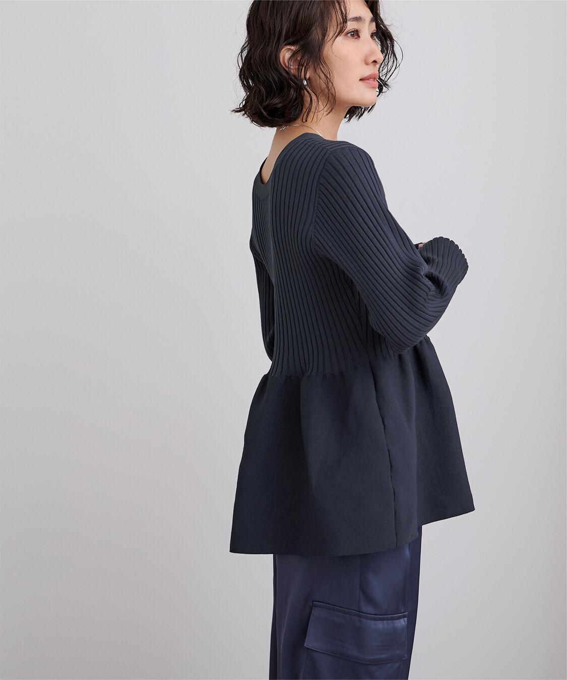 ur's「前後2wayペプラムニットトップス」|ニット・セーター|