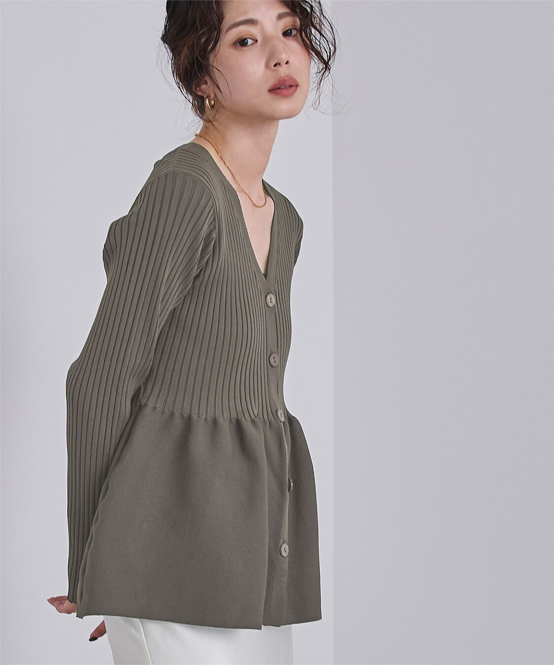 ur's「前後2wayペプラムニットトップス」|ニット・セーター|モカ