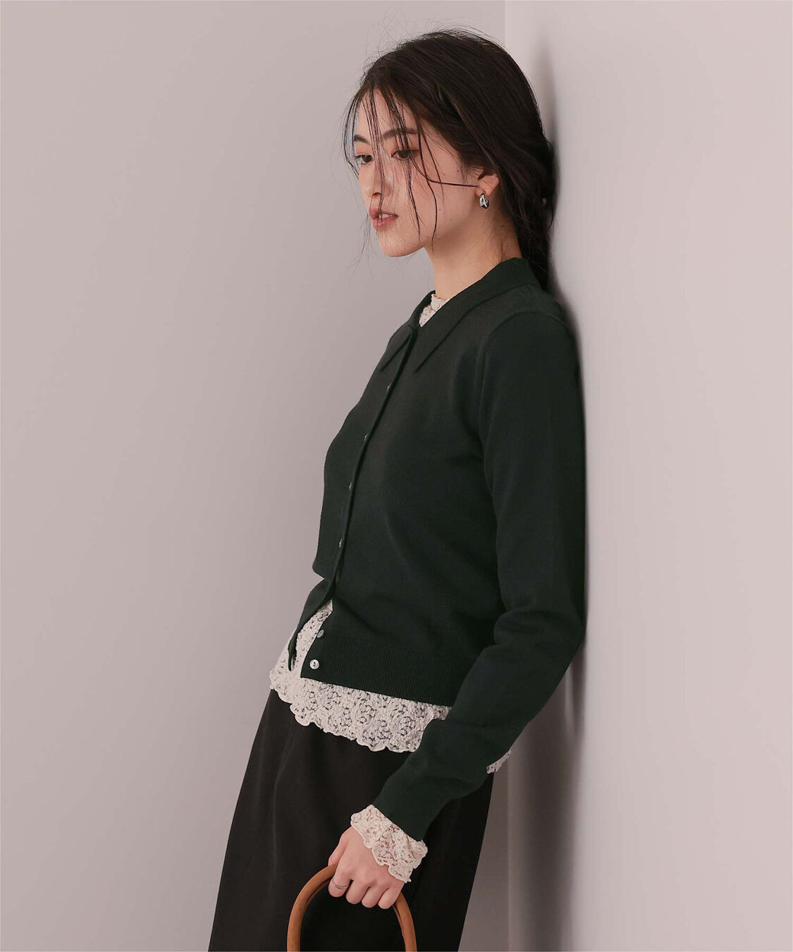 titivate「ポロ襟ニットカーディガン/トップス」|ニット・セーター|