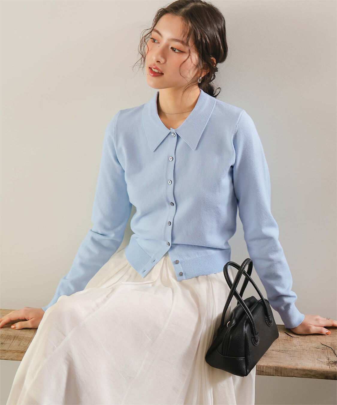 titivate「ポロ襟ニットカーディガン/トップス」|ニット・セーター|