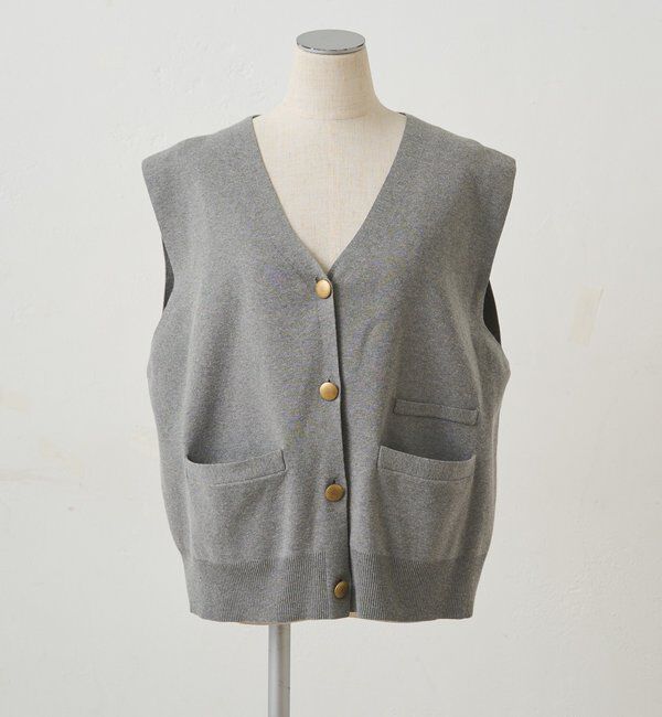  「【手洗い可能】ミラノリブニットジレベスト」|ニット・セーター|