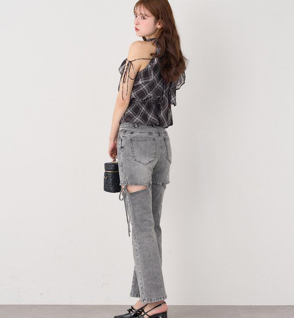  「サイドあき美脚ストレッチデニム」|その他|