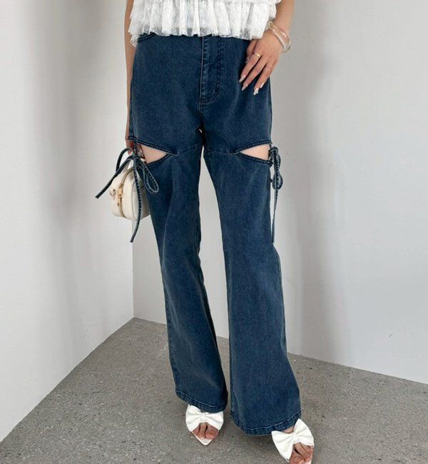  「サイドあき美脚ストレッチデニム」|その他|