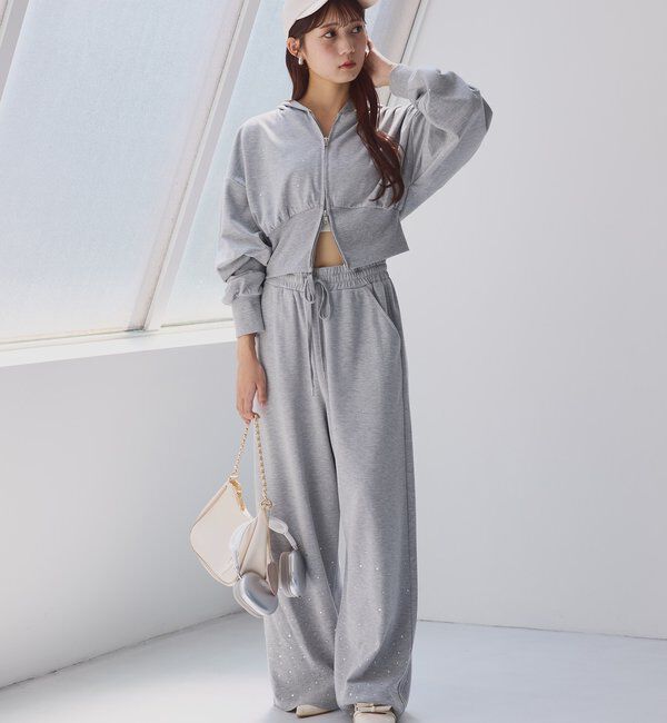  「セットアップ対応／裾ビジューカットパンツ」|その他|