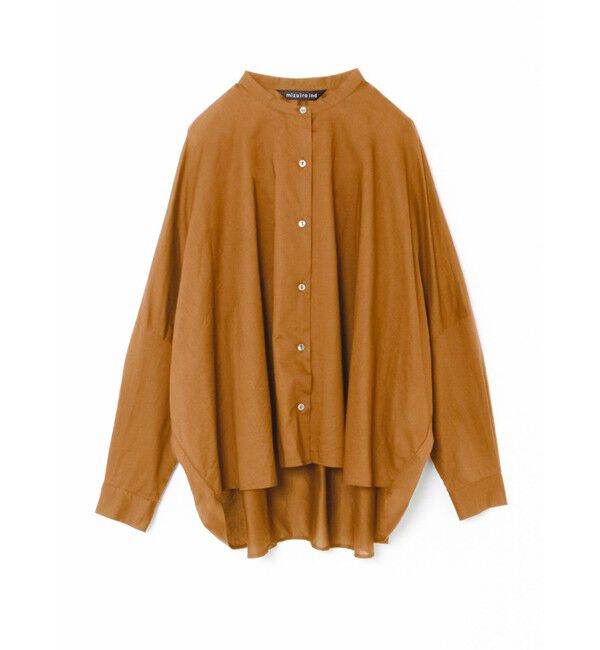 mizuiro ind「mizuiro ind バックギャザーワイドシャツ」|シャツ・ブラウス|キャメル