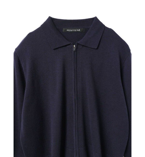 mizuiro ind「mizuiro ind 襟付きジップカーディガン」|カーディガン|