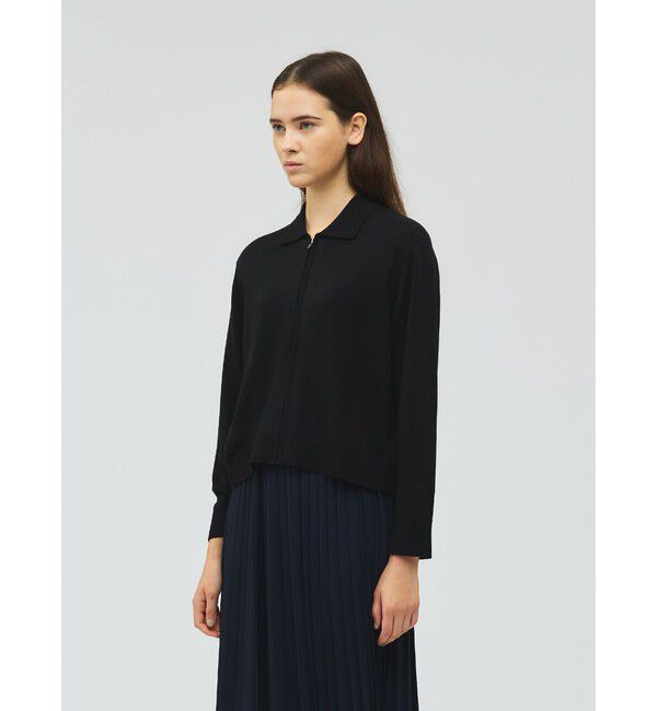 mizuiro ind「mizuiro ind 襟付きジップカーディガン」|カーディガン|