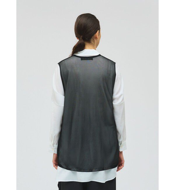 mizuiro ind「mizuiro ind シアー深Vネックベスト」|ベスト・ジレ|