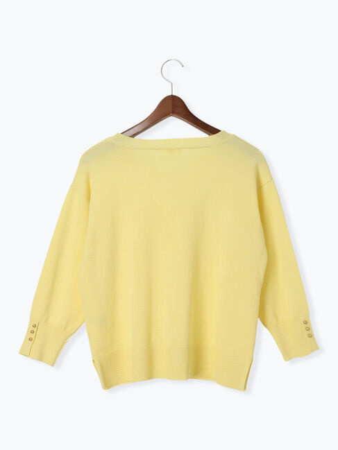 Te chichi TERRASSE「袖ボタンVネックプルオーバーニット」|ニット・セーター|