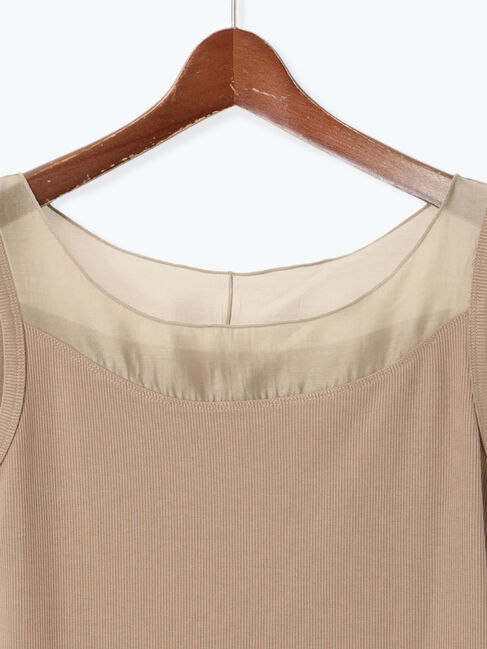 Te chichi「シアー切替スクエアネックタンクトップ」|Tシャツ・カットソー|