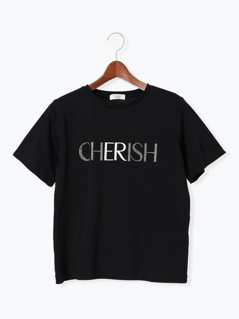 Te chichi TERRASSE「ラインストーン&times;刺繍Tシャツ」|Tシャツ・カットソー|