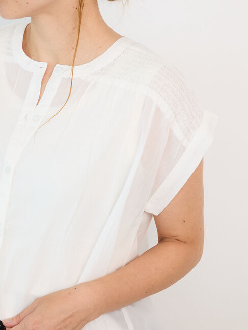 Lugnoncure「【INDIA made】無地/柄アソートシャーリングブラウス」|シャツ・ブラウス|オフホワイト