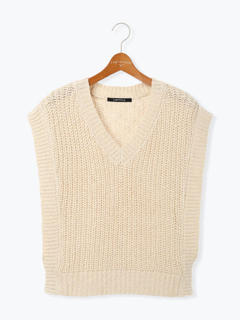 Lugnoncure「スラブヤーンVネックニットベスト」|ニット・セーター|