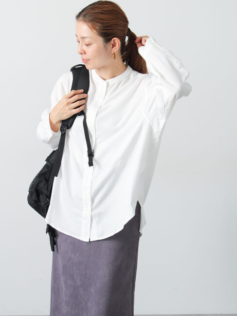 Lugnoncure「刺繍入りバンドカラーシャツ」|シャツ・ブラウス|