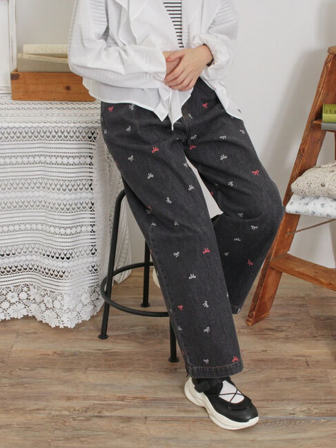 Samansa Mos2「【M/Lサイズ】ホックタックデニムパンツ」|その他|