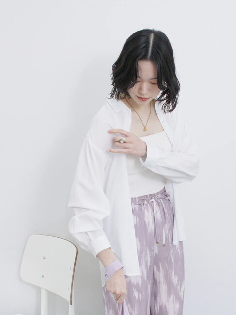 Samansa Mos2 blue「【接触冷感】マルチスタイルシャツ」|シャツ・ブラウス|