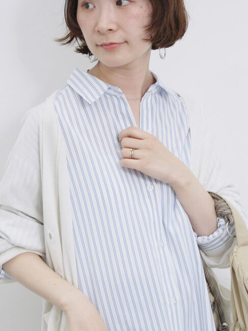 Samansa Mos2 blue「【接触冷感】マルチスタイルシャツ」|シャツ・ブラウス|