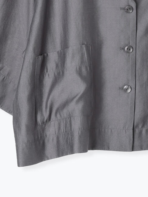 Samansa Mos2 blue「シアー開襟シャツ」|シャツ・ブラウス|