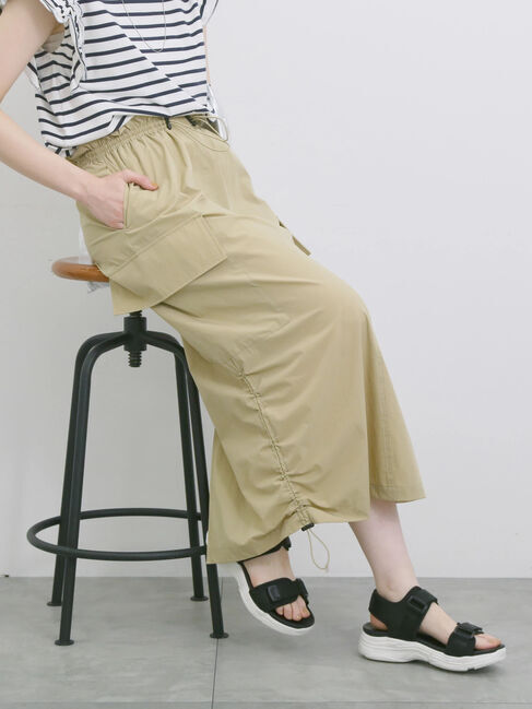 Samansa Mos2 blue「ナイロンカーゴスカート」|スカート|