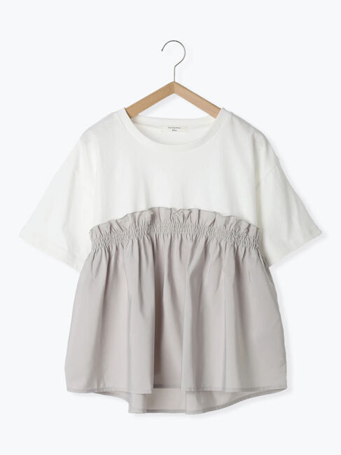 Samansa Mos2 blue「アソートドッキングプルオーバー」|Tシャツ・カットソー|