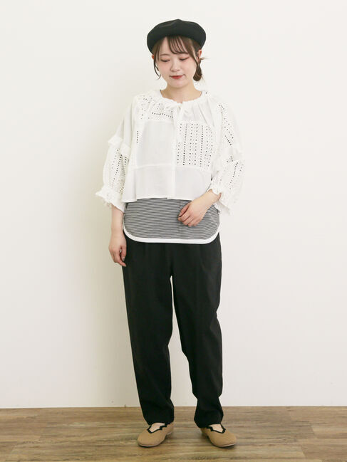 Samansa Mos2「◎ラウンドヘムボーダーカットソー」|Tシャツ・カットソー|