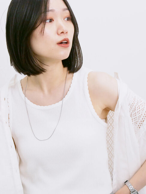 Samansa Mos2 blue「◎アソートリブタンク」|Tシャツ・カットソー|