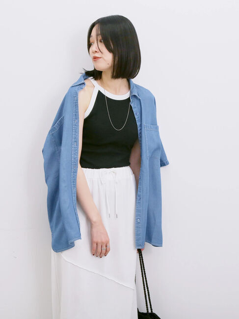 Samansa Mos2 blue「◎アメリカンスリーブタンク」|Tシャツ・カットソー|