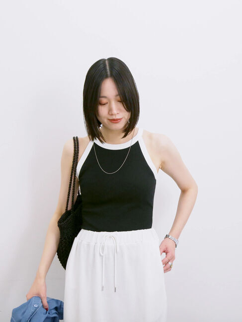 Samansa Mos2 blue「◎アメリカンスリーブタンク」|Tシャツ・カットソー|