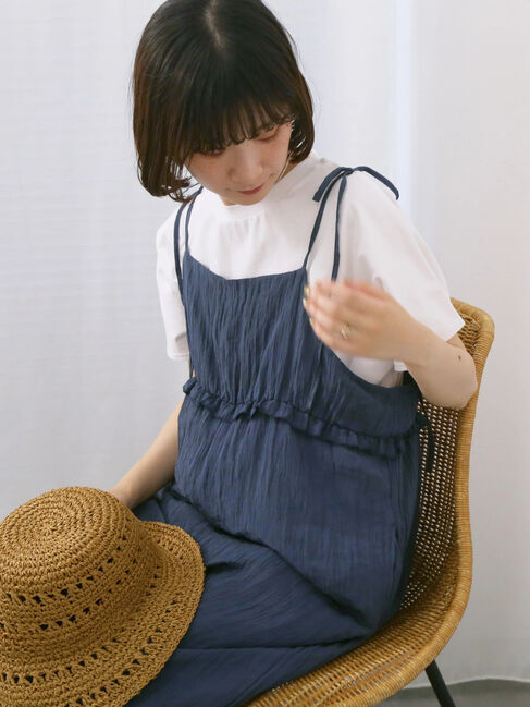 Samansa Mos2 blue「【USAコットン】アソートフレンチスリーブTシャツ」|Tシャツ・カットソー|