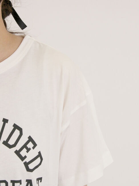 Samansa Mos2「【オーガニックコットン】ロゴプリントTシャツ」|Tシャツ・カットソー|