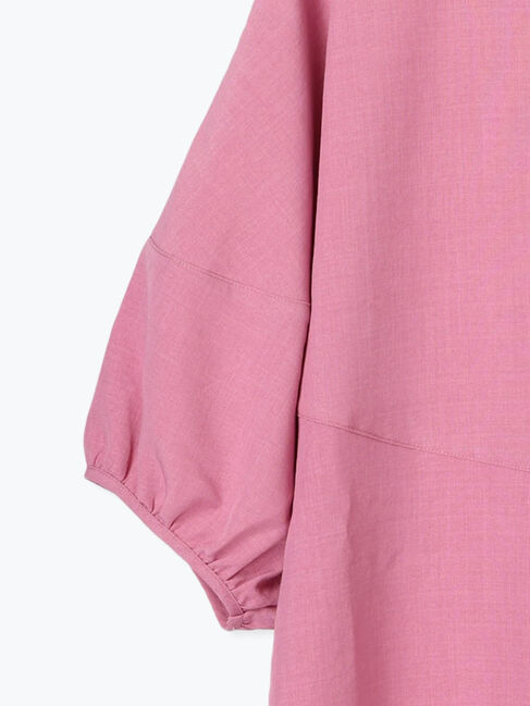 Samansa Mos2 blue「リネンタッチバルーンスリーブブラウス」|シャツ・ブラウス|