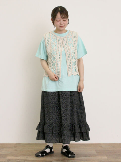 Samansa Mos2「柄アソート裾ティアードスカート」|スカート|