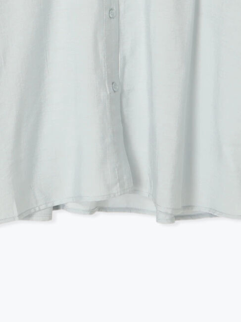 Samansa Mos2 blue「フレアギャザーブラウス」|シャツ・ブラウス|