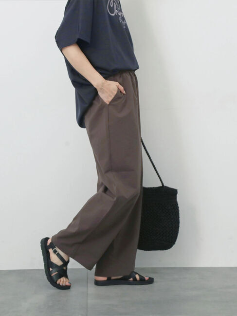 Samansa Mos2 blue「ハイウエストワイドイージーパンツ」|その他|