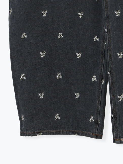 Samansa Mos2「【S/M/Lサイズ】刺繍デニム/ヒッコリーカーブパンツ」|その他|