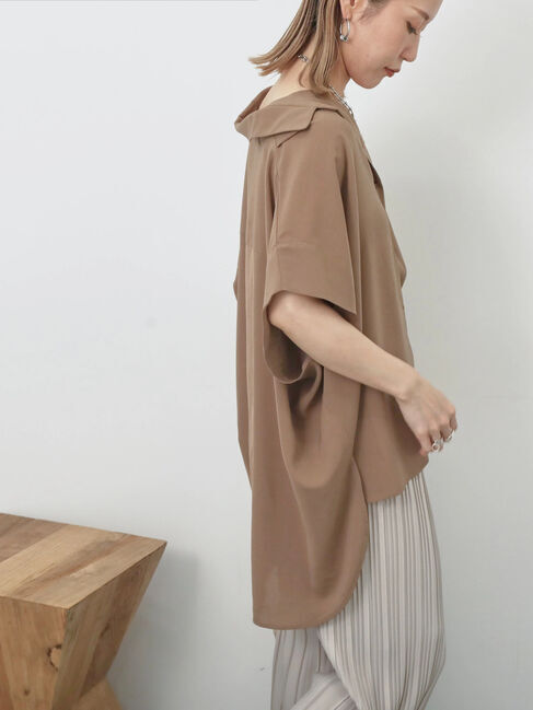 Samansa Mos2 blue「【接触冷感】ポンチョブラウス」|シャツ・ブラウス|